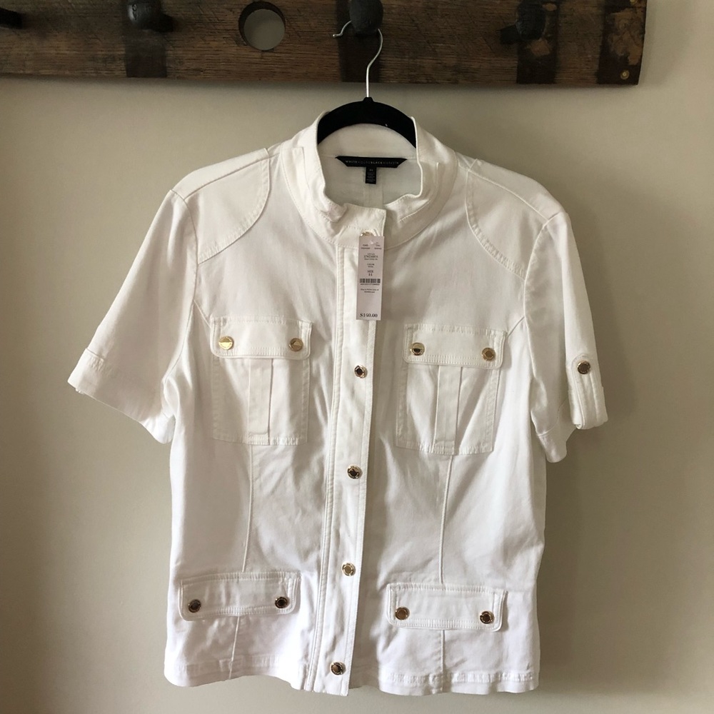 White House Black Market White Utility Jacket